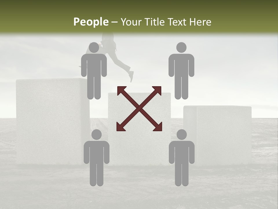 Man Run Stone PowerPoint Template