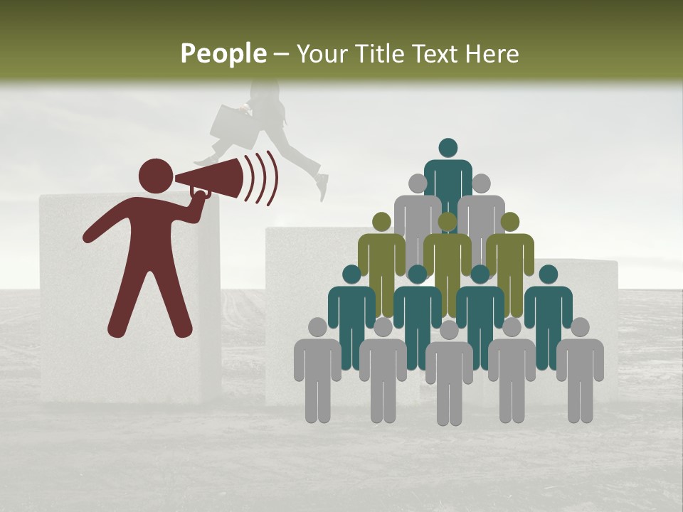 Man Run Stone PowerPoint Template