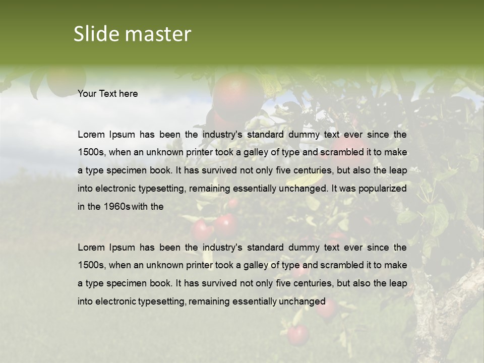 Closeup Horizontal Tree PowerPoint Template