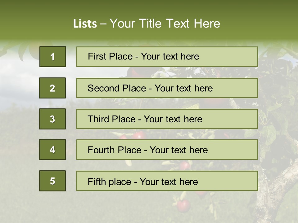 Closeup Horizontal Tree PowerPoint Template