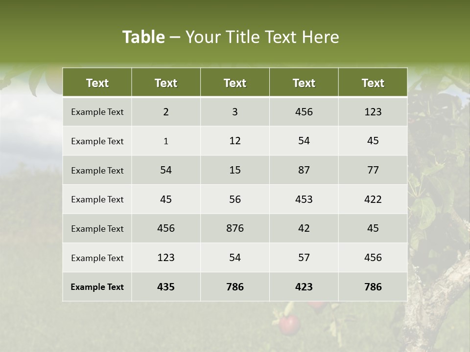 Closeup Horizontal Tree PowerPoint Template