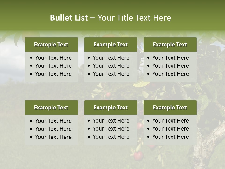 Closeup Horizontal Tree PowerPoint Template