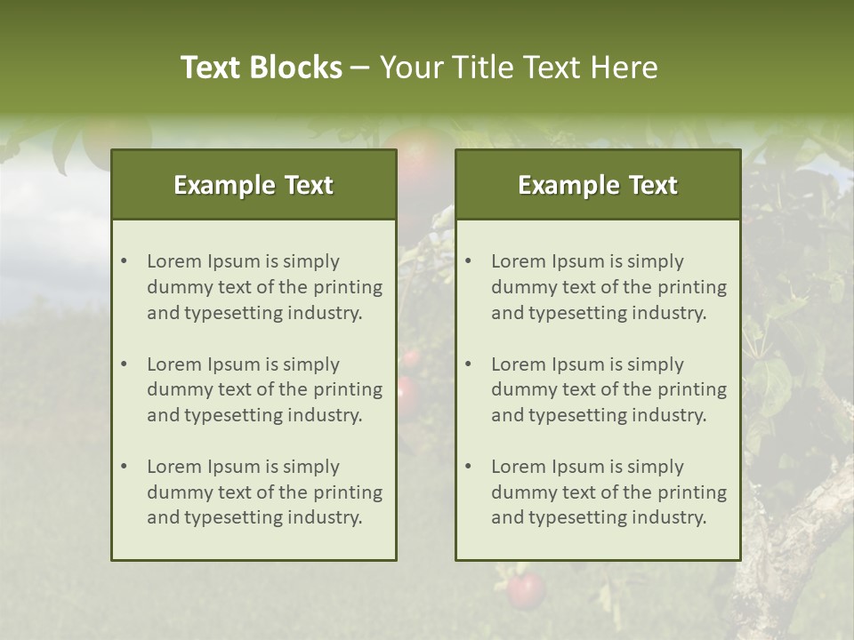 Closeup Horizontal Tree PowerPoint Template