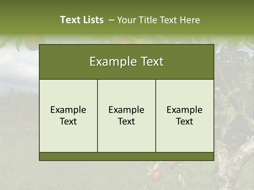 Closeup Horizontal Tree PowerPoint Template