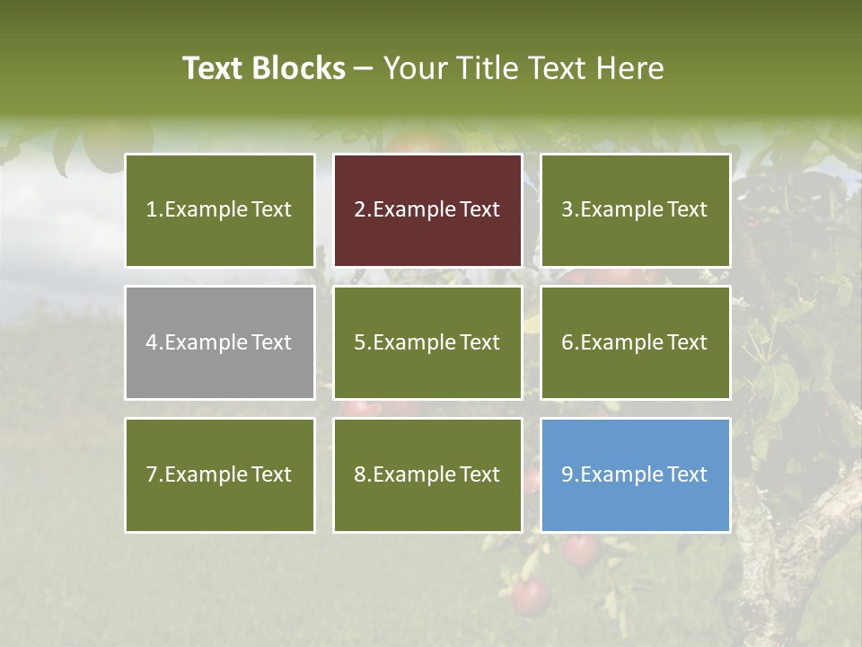 Closeup Horizontal Tree PowerPoint Template