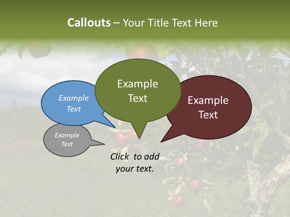 Closeup Horizontal Tree PowerPoint Template