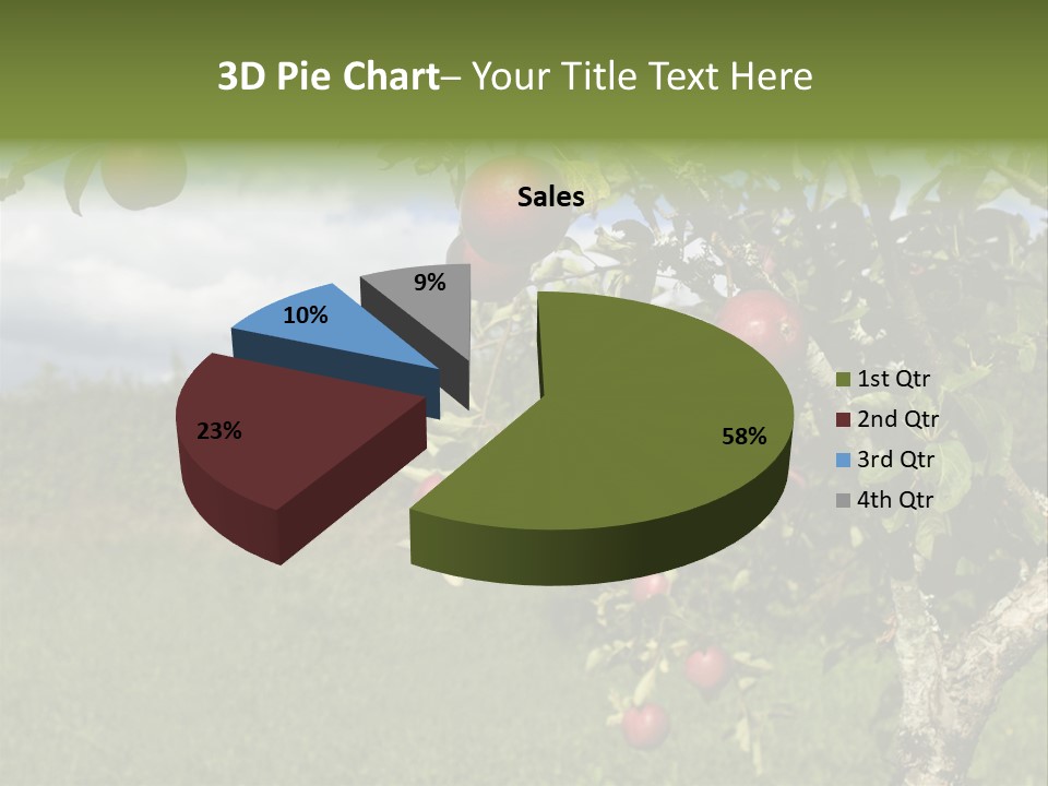 Closeup Horizontal Tree PowerPoint Template