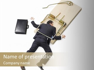 Negative Business Concept Male PowerPoint Template