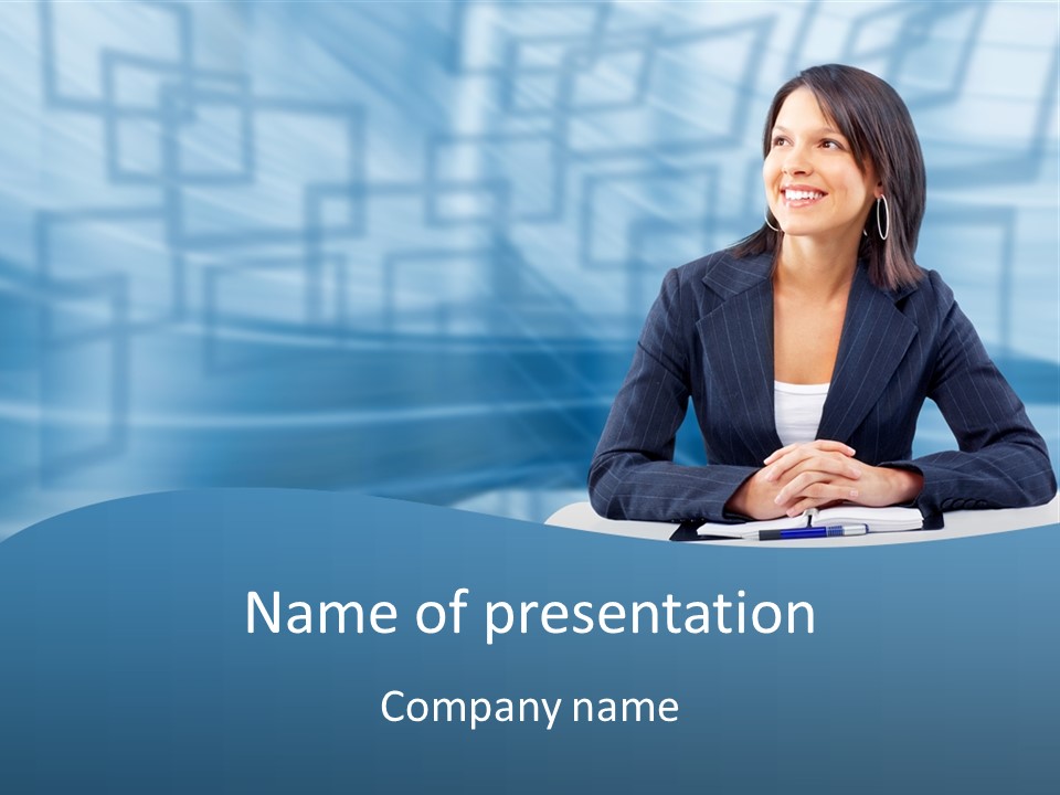 People Sexy Businesswoman PowerPoint Template