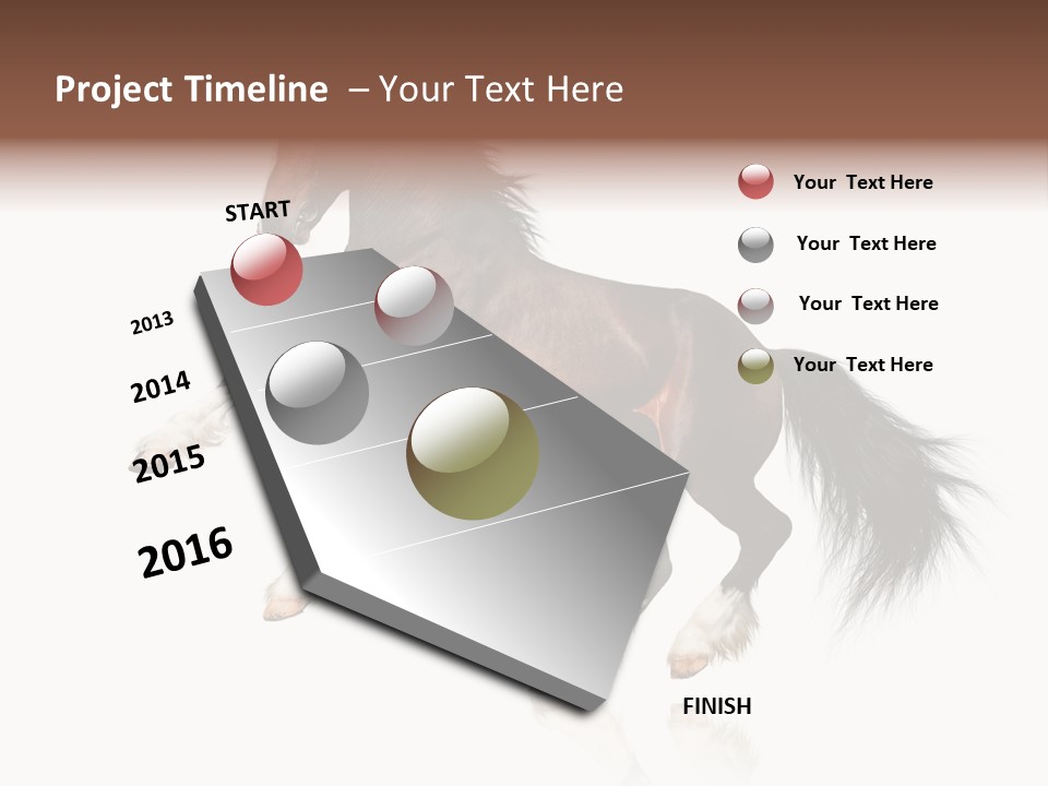 Mane Jumping Clydesdale PowerPoint Template