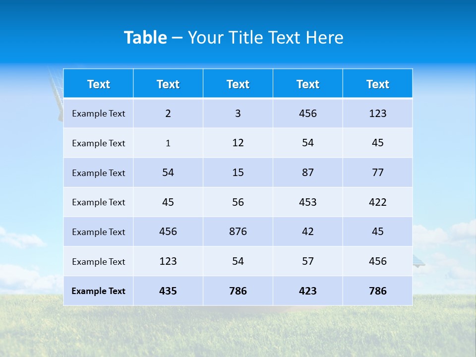 Blue Energy Sky PowerPoint Template