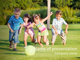 Girl Catching Summer PowerPoint Template