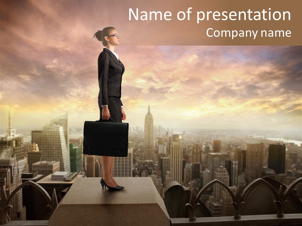 High Office Sunset PowerPoint Template