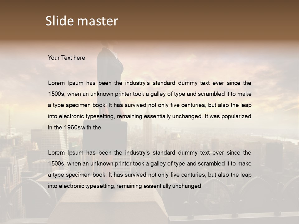 High Office Sunset PowerPoint Template