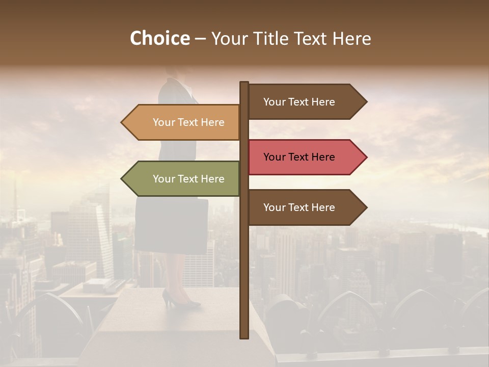 High Office Sunset PowerPoint Template