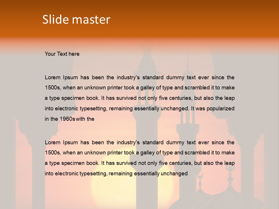 Islam Sunset Mosque PowerPoint Template