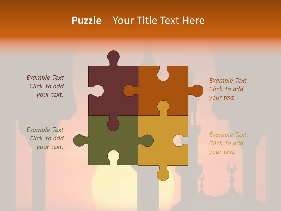 Islam Sunset Mosque PowerPoint Template