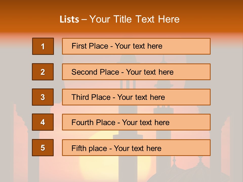 Islam Sunset Mosque PowerPoint Template