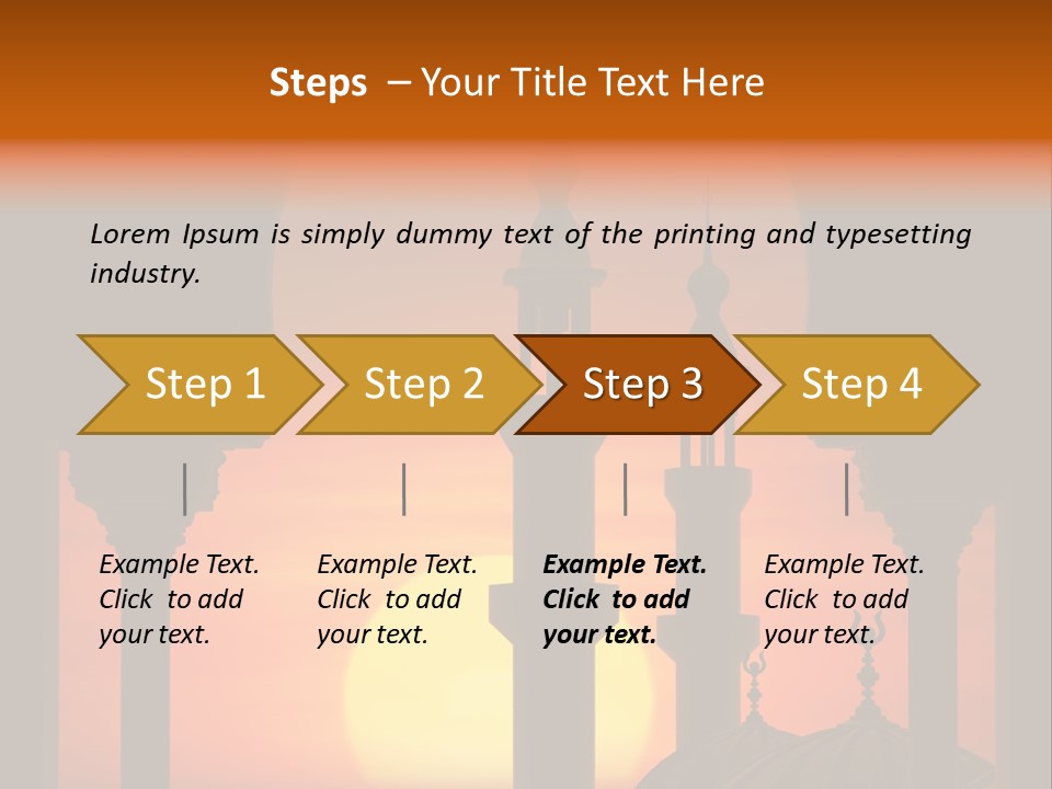 Islam Sunset Mosque PowerPoint Template