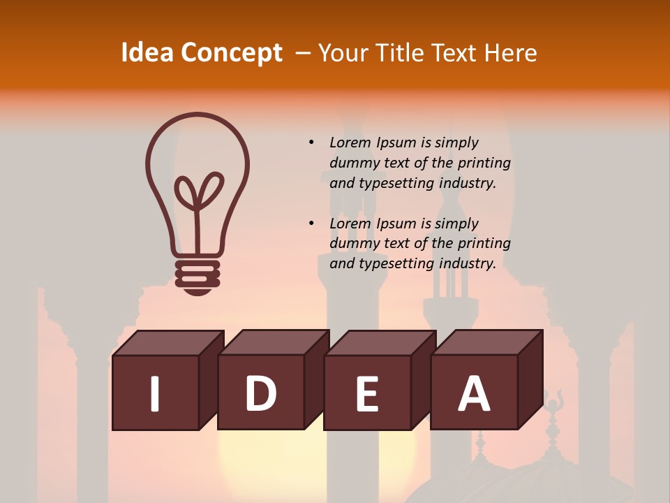 Islam Sunset Mosque PowerPoint Template