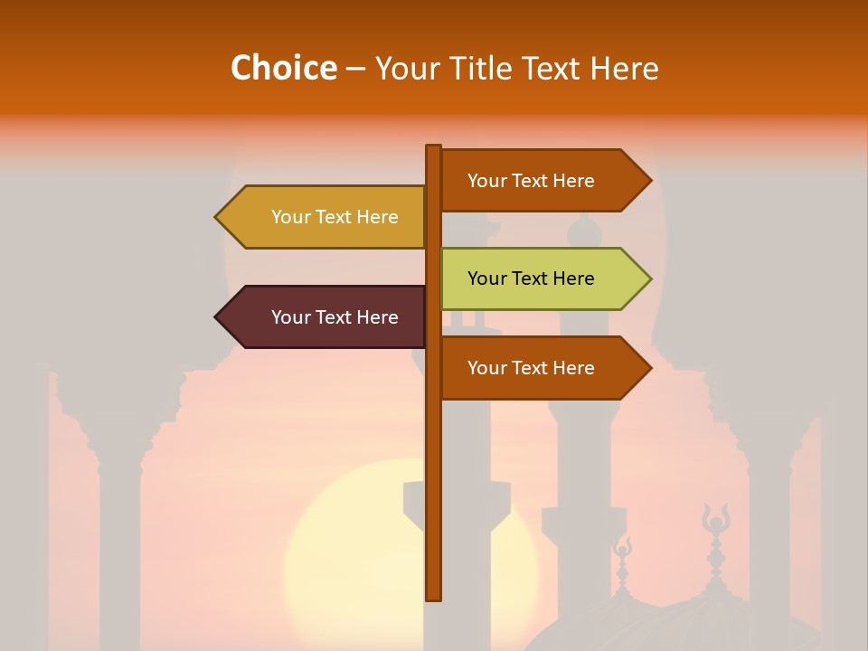 Islam Sunset Mosque PowerPoint Template