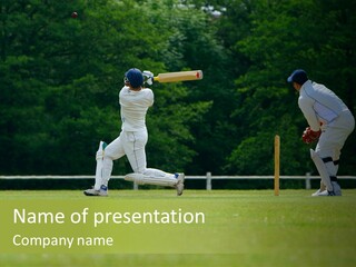 Willow Man Batsman PowerPoint Template