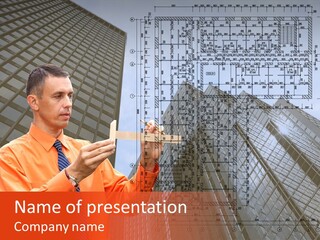 Shirt Businessman Tower PowerPoint Template