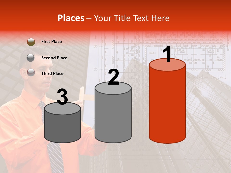 Shirt Businessman Tower PowerPoint Template