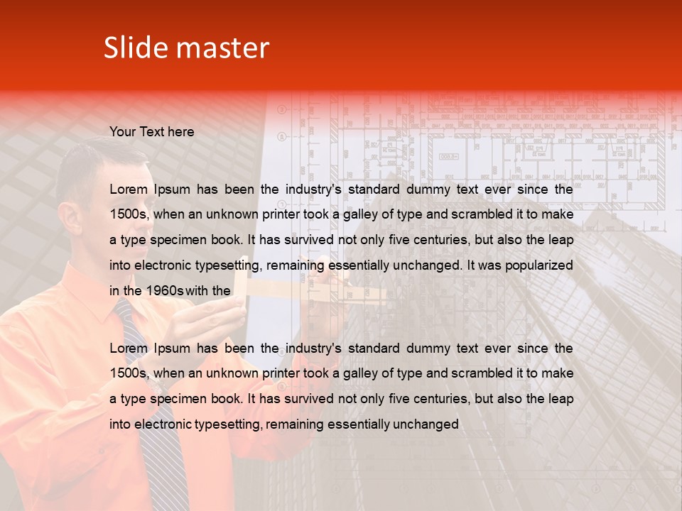 Shirt Businessman Tower PowerPoint Template