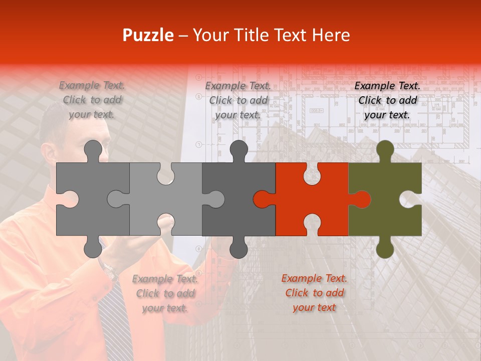 Shirt Businessman Tower PowerPoint Template