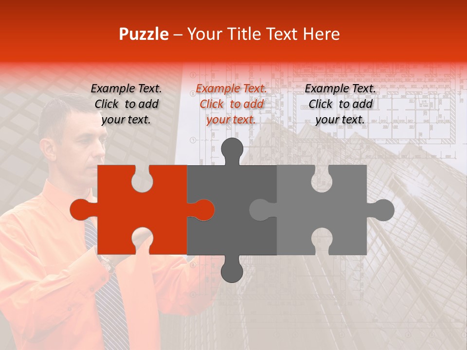 Shirt Businessman Tower PowerPoint Template