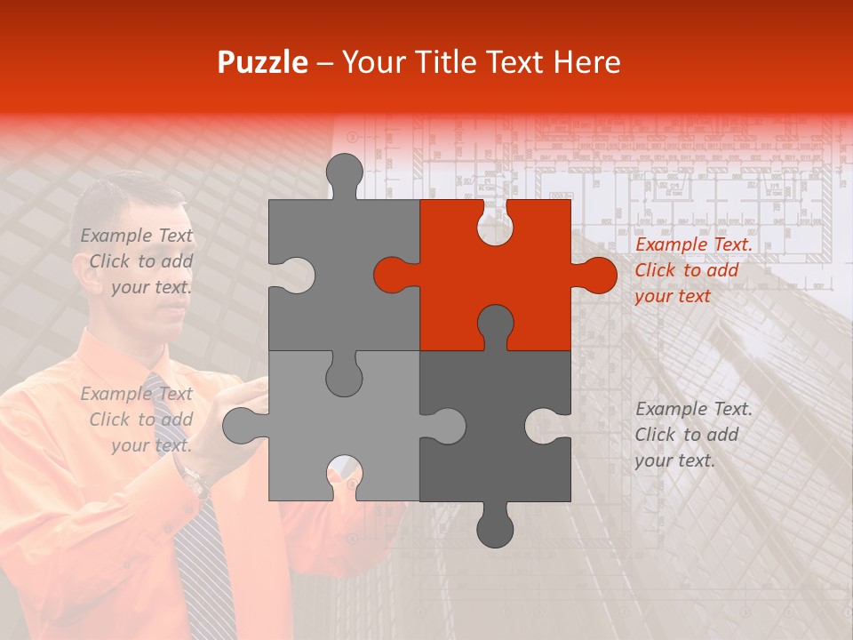 Shirt Businessman Tower PowerPoint Template