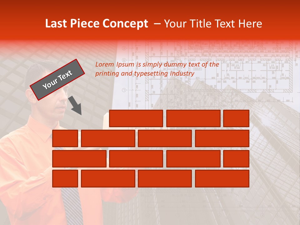 Shirt Businessman Tower PowerPoint Template