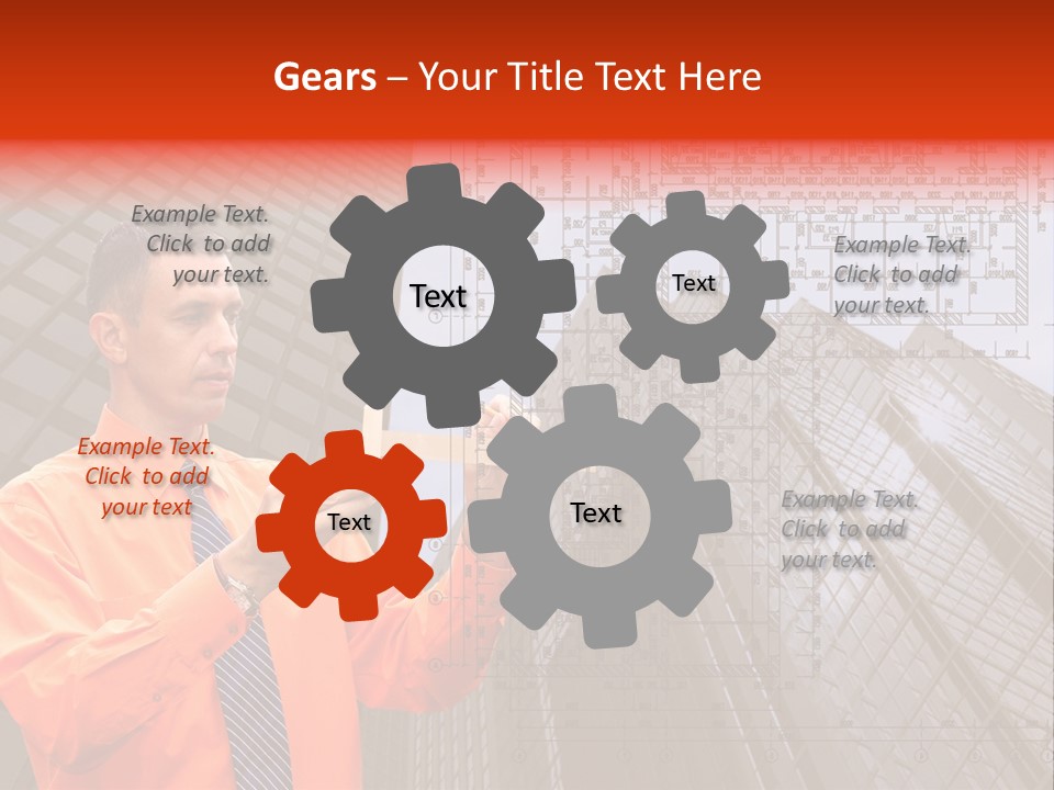 Shirt Businessman Tower PowerPoint Template