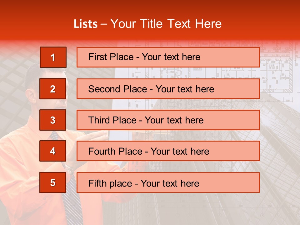Shirt Businessman Tower PowerPoint Template