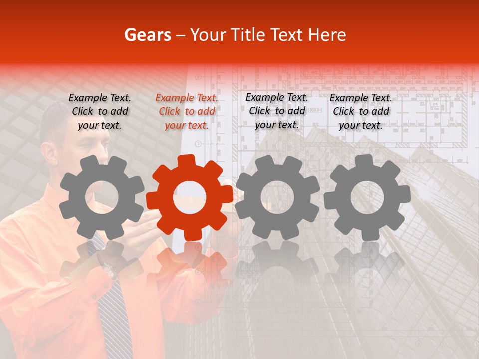 Shirt Businessman Tower PowerPoint Template