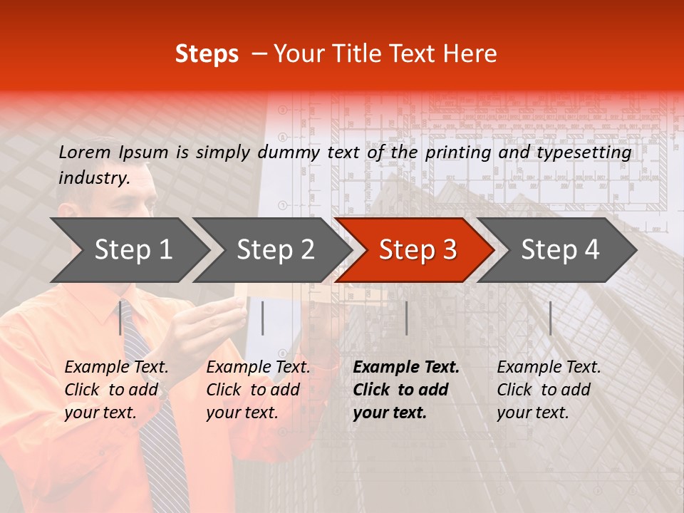 Shirt Businessman Tower PowerPoint Template