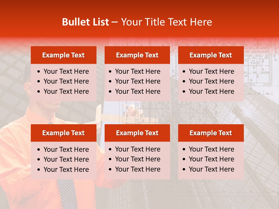 Shirt Businessman Tower PowerPoint Template