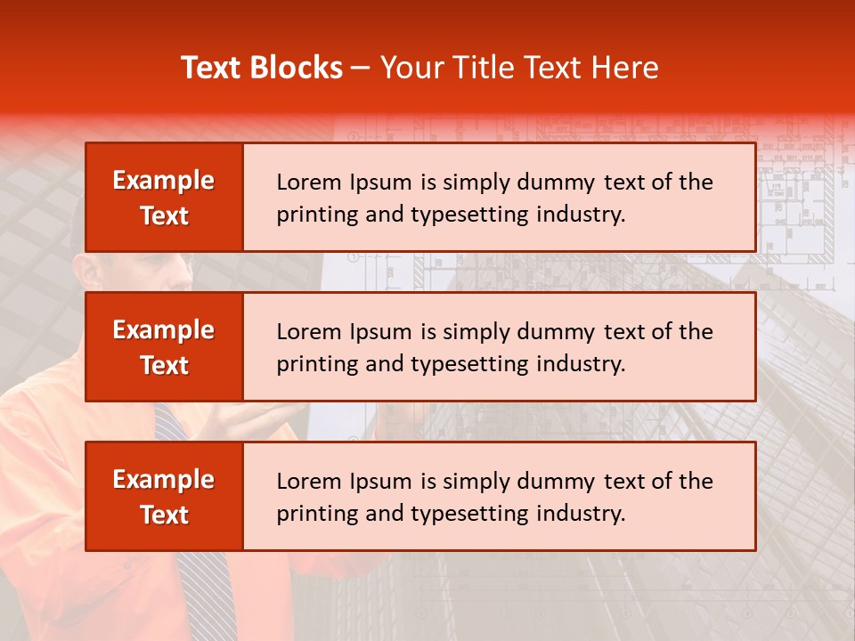 Shirt Businessman Tower PowerPoint Template