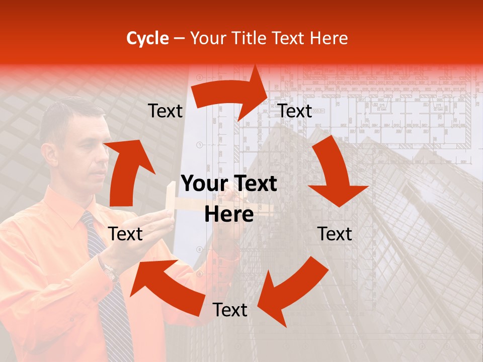 Shirt Businessman Tower PowerPoint Template