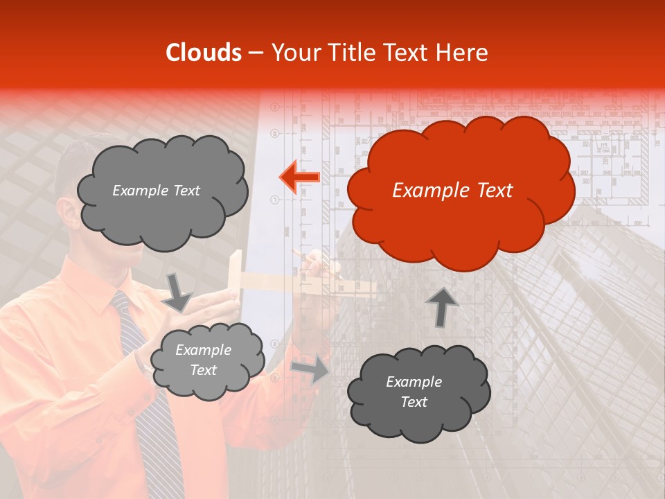 Shirt Businessman Tower PowerPoint Template