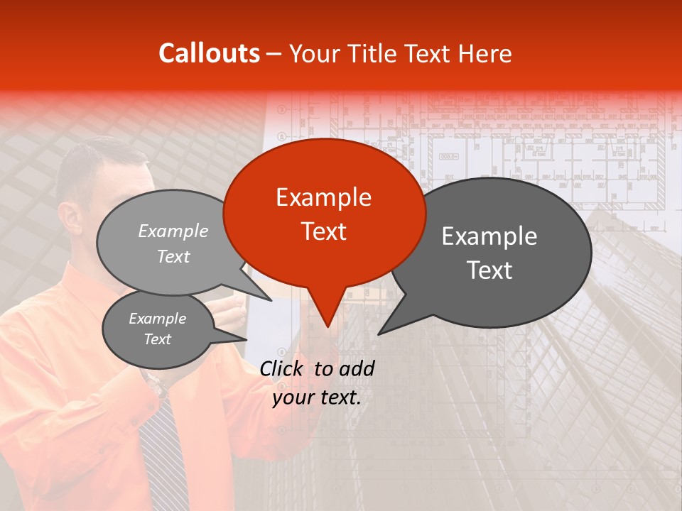 Shirt Businessman Tower PowerPoint Template