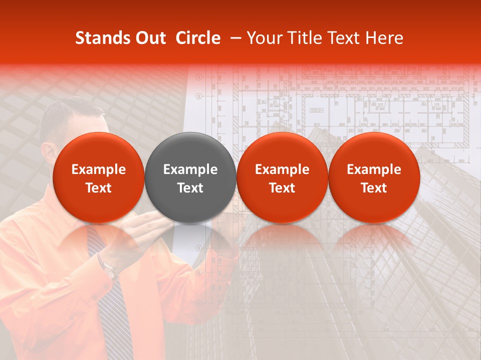 Shirt Businessman Tower PowerPoint Template