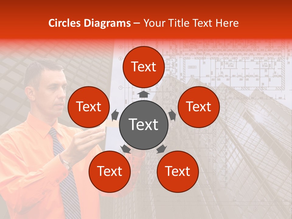 Shirt Businessman Tower PowerPoint Template