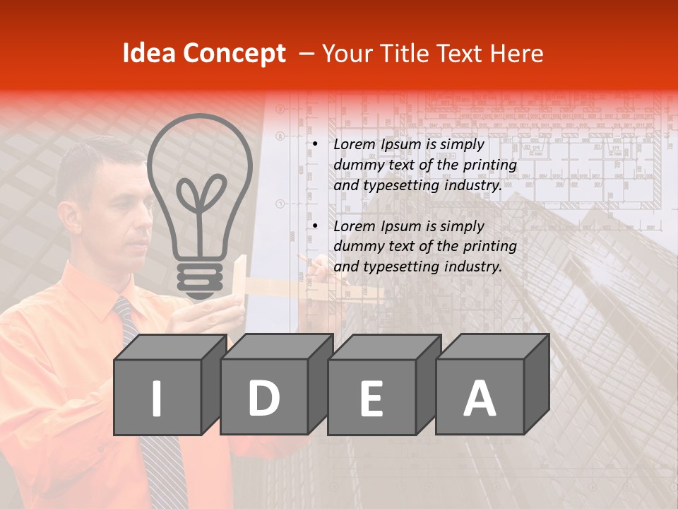 Shirt Businessman Tower PowerPoint Template