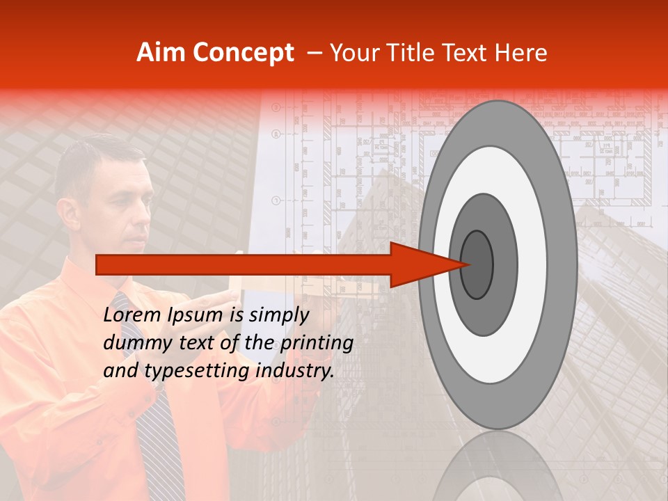 Shirt Businessman Tower PowerPoint Template