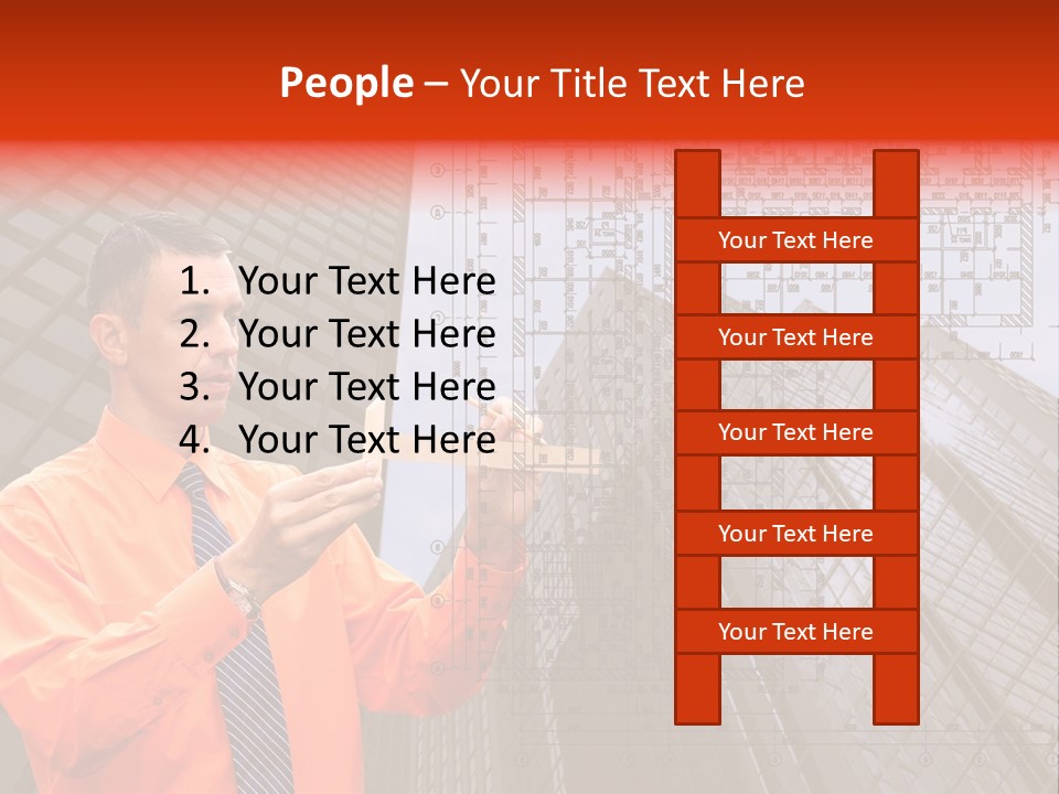 Shirt Businessman Tower PowerPoint Template