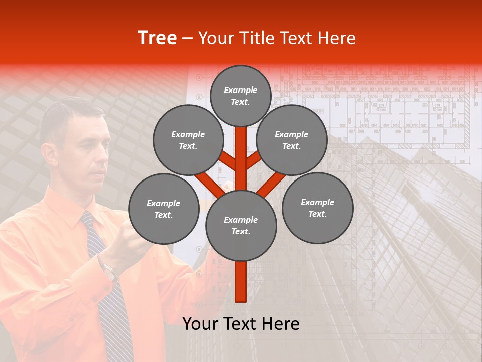 Shirt Businessman Tower PowerPoint Template