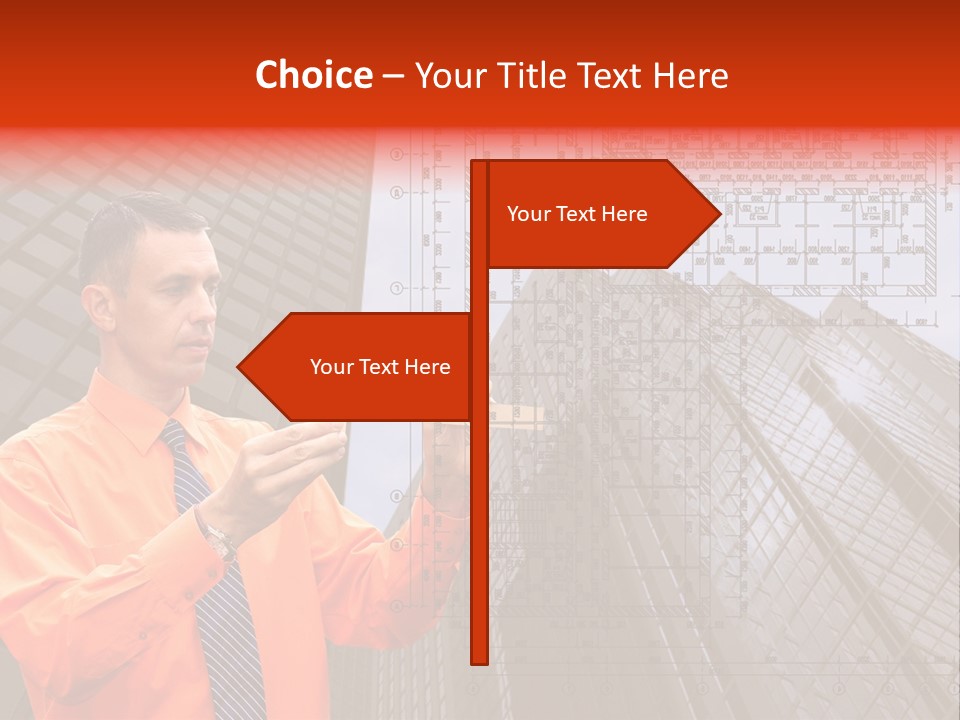 Shirt Businessman Tower PowerPoint Template