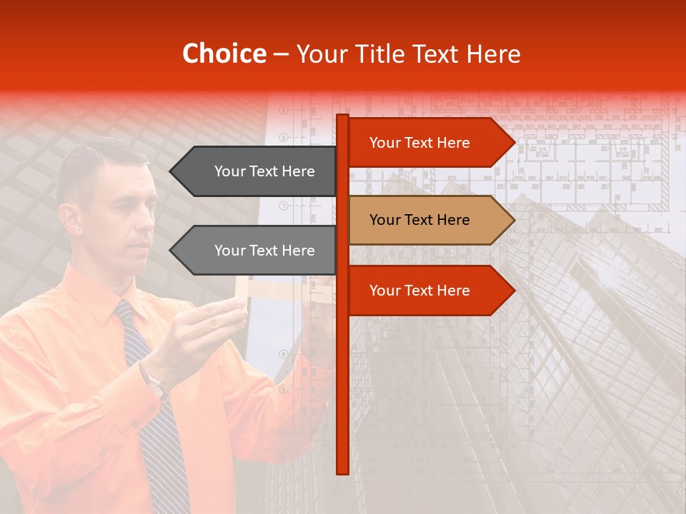 Shirt Businessman Tower PowerPoint Template